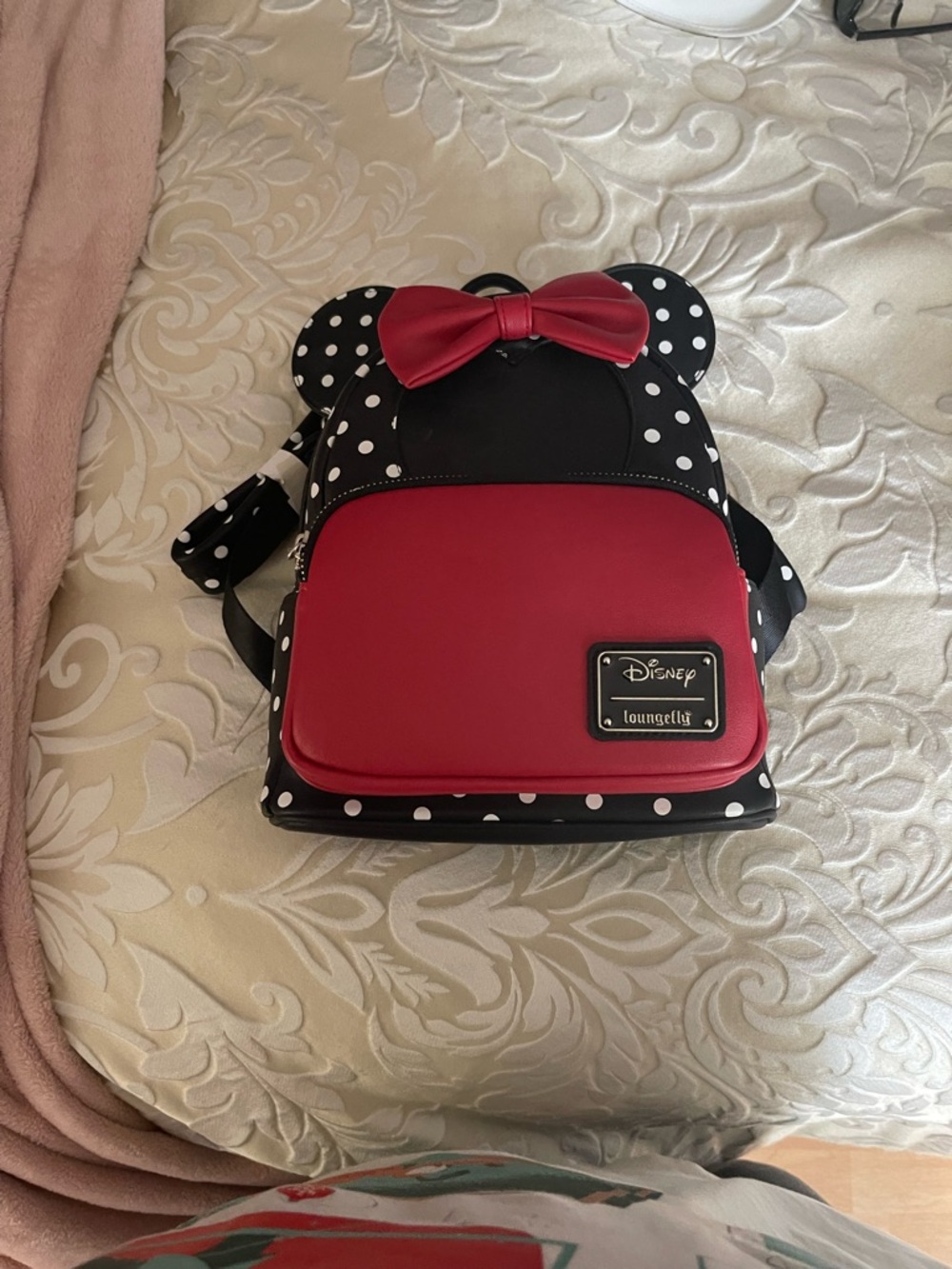Loungefly Minnie Mouse Polka Dot Mini Backpack - Black & Red